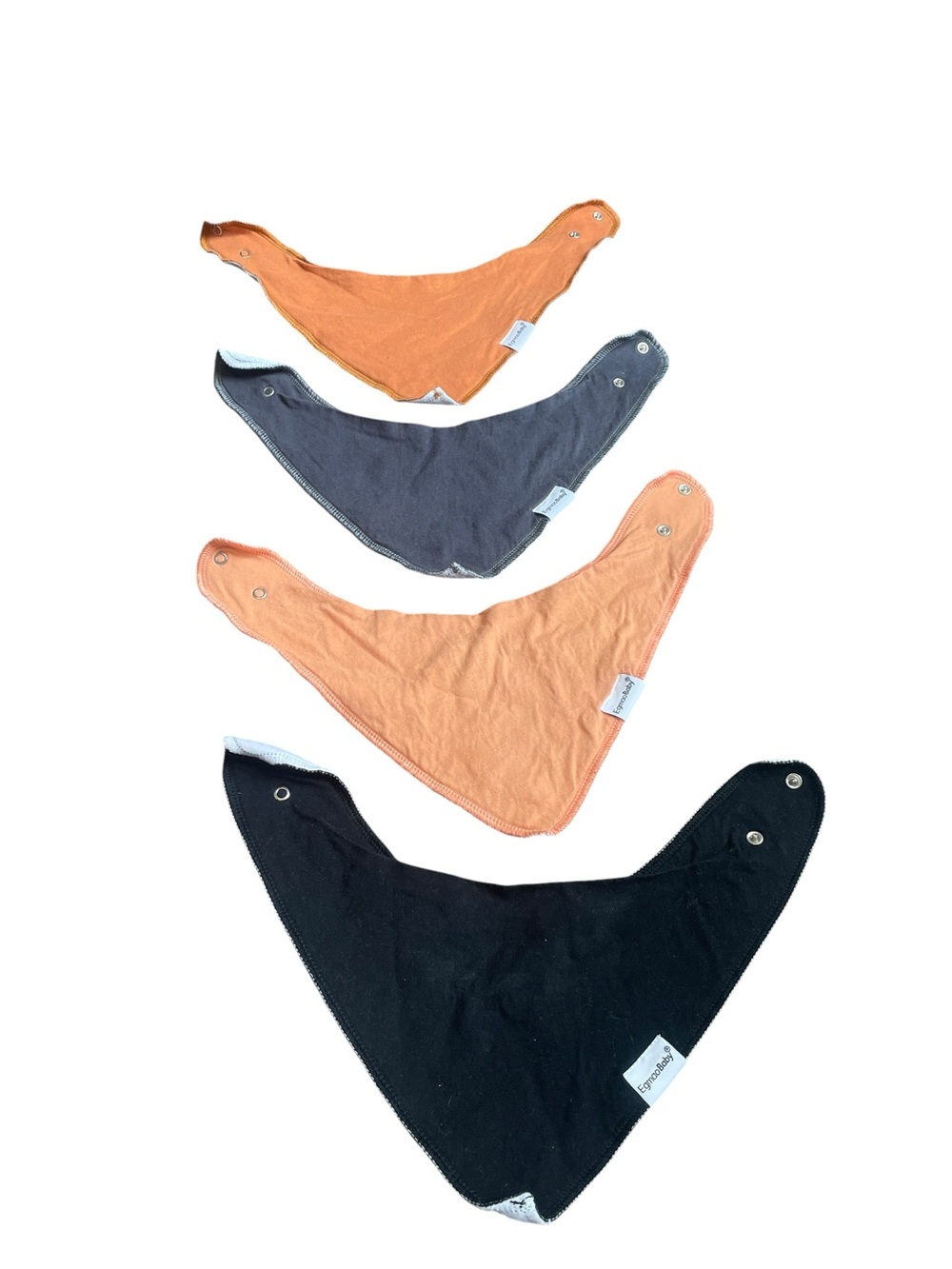 Egmao Baby Snap Bandana Bibs Orange, Gray, Peach, Black